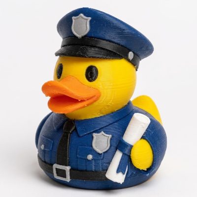 Police Academy Graduation Duck Collectible Figurine - Unique Desk Decor for Adults – 3D Printed in Canada