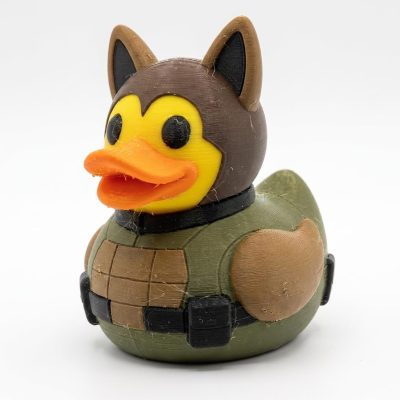 Military Police Dog Duck Collectible Figurine - Unique Desk Decor for Adults – 3D Printed in Canada