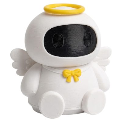Angel Robot Collectible Figurine - Unique Desk Decor for Adults – 3D Printed in Canada