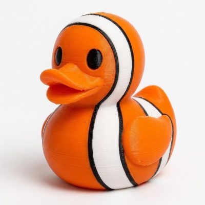 Clownfish Duck Collectible Figurine - Unique Desk Decor for Adults – 3D Printed in Canada