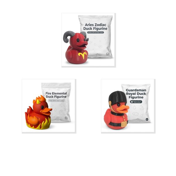 Duck Figurine Bundle Aries Fire Elemental