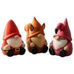 Gnome Variety Collectible Figurine Bundle of 3 - Santa Gnome, Squirrel Flamingo - Whimsical & Charming Adult Desk Decor - 3D Printed in Canada