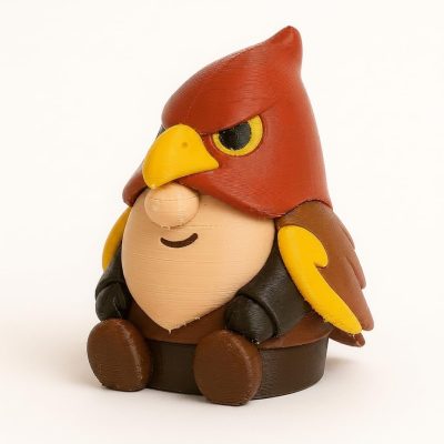 Hawk Gnome Collectible Figurine - Unique Desk Decor for Adults – 3D Printed in Canada