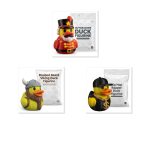 Duck Variety Collectible Figurine Bundle of 3 - Nutcracker, Braided Beard Viking, Hip Hop Rapper - Festive & Fun Adult Desk Decor - 3D Printed in Canada