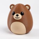 Brown Bear Eggling Collectible Figurine - Unique Desk Decor for Adults – 3D Printed in Canada