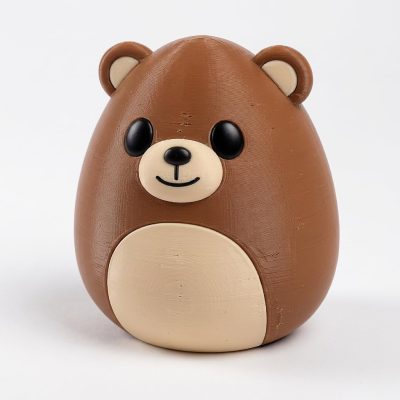 Brown Bear Eggling Collectible Figurine - Unique Desk Decor for Adults – 3D Printed in Canada