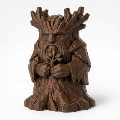 Wood Carved-Like Tree Spirit Figurine in Black Walnut Finish - 3D Printed in Canada (Black Walnut)