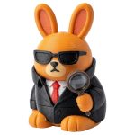 Suspicious Bunny Collectible Figurine - Unique Desk Decor for Adults – 3D Printed in Canada
