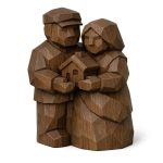 Wood Carved Hearth and Home Collectible Figurine in Black Walnut Finish - 3D Printed in Canada (Black Walnut)