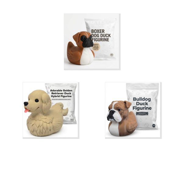 Ensemble de figurines canards races de chiens