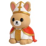 Pope Bishop Bunny in White and Gold Vestments with Mitre Hat 3D Printed Collectible Figurine | Religious Leader Rabbit Decor - 3D Printed in Canada