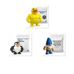 Muscular Collection Collectible Figurine Bundle of 3 - Duck, Penguin, Gnome - Funny & Quirky Adult Desk Decor - 3D Printed in Canada
