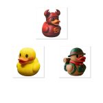 Duck Variety Collectible Figurine Bundle of 3 - Cancer Zodiac Devil Duck, Blushing Mountaineer - Unique & Whimsical Adult Desk Decor - 3D Printed in Canada