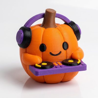DJ Pumpkin Collectible Figurine - Unique Desk Decor for Adults – 3D Printed in Canada