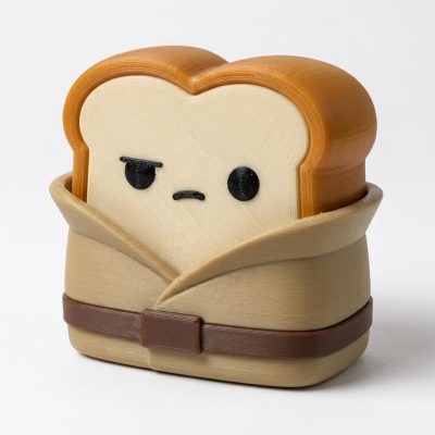 Suspicious Toast Collectible Figurine - Unique Desk Decor for Adults – 3D Printed in Canada