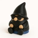 Spy Gnome Collectible Figurine - Striking Black Hat Gnome with Sunglasses Desk Accent for Home or Office Decor - Unique Gift for Fantasy Lovers - 3D Printed in Canada