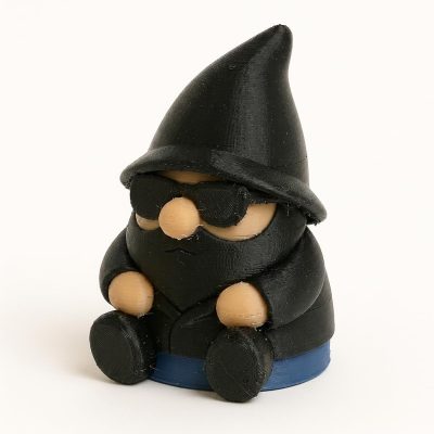Spy Gnome Collectible Figurine - Striking Black Hat Gnome with Sunglasses Desk Accent for Home or Office Decor - Unique Gift for Fantasy Lovers - 3D Printed in Canada