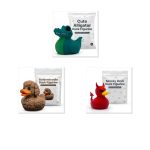 Duck Variety Collectible Figurine Bundle of 3 - Cute Alligator, Goldendoodle, Spooky Devil - Whimsical & Fun Adult Desk Decor - 3D Printed in Canada