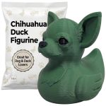 Chihuahua Duck Collectible Figurine - Unique Green Animal Display Piece for Home or Office Decor - 3D Printed in Canada — 3D Printed Ducks by 3DCentral