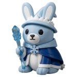 Frost Wizard Bunny with Ice Crystal Staff and Snowflake Cape 3D Printed Collectible Figurine | Winter Mage Rabbit Shelf Decor - 3D Printed in Canada