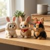 Ensemble de figurines de collection lapins races de chiens