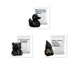 Black Raven Collectible Figurine Bundle of 3 - Black Raven Duck, Teddy Bear, Gnome - Gothic & Unique Adult Desk Decor - 3D Printed in Canada