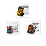 Duck Variety Collectible Figurine Bundle of 3 - Photographer, Cyber Samurai, Count Duckula - Cute & Spooky Adult Desk Decor - 3D Printed in Canada