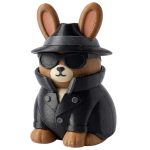 Incognito Spy Bunny in Black Trenchcoat with Fedora and Sunglasses 3D Printed Collectible Figurine | Secret Agent Rabbit Decor - 3D Printed in Canada