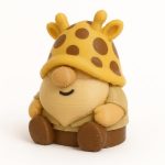 Safari Giraffe Gnome Figurine - Detailed Animal-Inspired Desk Decor for Home Office or Gift Display - Unique Collectible Accent - 3D Printed in Canada