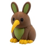 Kiwi Bird Bunny with Long Yellow Beak and Brown Green Feathers 3D Printed Collectible Figurine | New Zealand Bird Rabbit Decor - 3D Printed in Canada