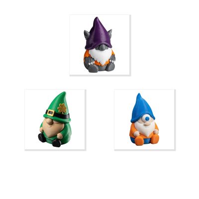Mythological Gnome Collectible Figurine Bundle of 3 - Werewolf Gnome, Leprechaun Cyclops - Whimsical & Gothic Adult Desk Decor - 3D Printed in Canada