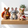 Ensemble de figurines lapin dindon de l'Action de grâce