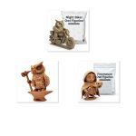Owl Variety Collectible Figurine Bundle of 3 - Night Biker Owl, Blacksmith Freemason - Fantasy & Unique Adult Desk Decor - 3D Printed in Canada