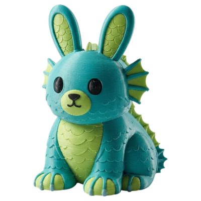 Lagoon Monster Bunny Collectible Figurine - Unique Desk Decor for Adults – 3D Printed in Canada