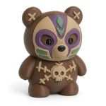 Voodoo Mask Teddy Bear Cub Collectible Figurine - Unique Desk Decor for Adults – 3D Printed in Canada