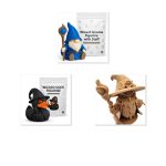 Wizard Collection Collectible Figurine Bundle of 3 - Wizard Gnome, Duck, Owl - Fantasy & Magical Adult Desk Decor - 3D Printed in Canada