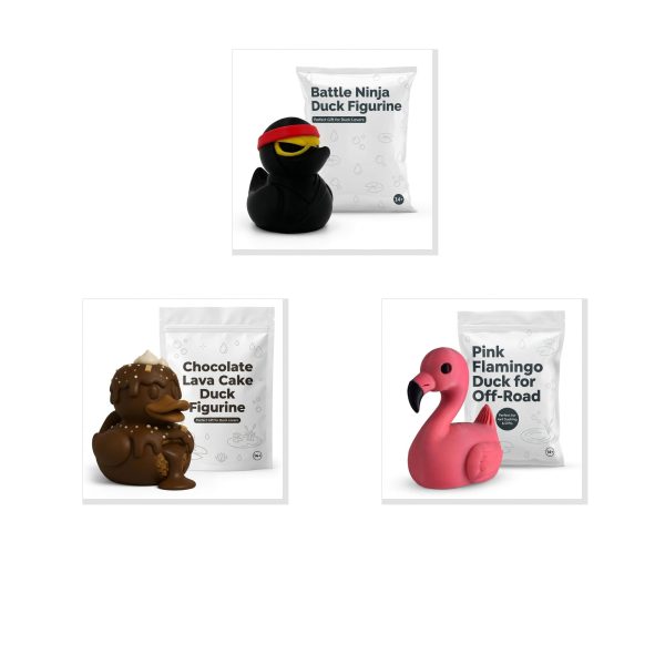 Ninja Lava Cake Flamingo Duck Figurine Bundle