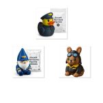 Aircraft Pilot Collectible Figurine Bundle of 3 - Duck, Gnome, Bunny - Fun & Quirky Adult Desk Decor - 3D Printed in Canada