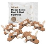 5-Pack of Moose Figurines Collectible Figurines - Adorable Desk Décor | Unique Shelf Display | Stress Relief - 3D Printed in Canada