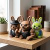 Ensemble de figurines de lapins culture pop