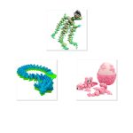 Dragon Variety 3-Pack Collectible Figurine Bundle of 3 - Jellyfish Dragon, Coral Cherry Blossom - Artistic & Intricate Adult Desk Decor - 3D Printed in Canada