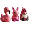 Ensemble figurine flamant rose
