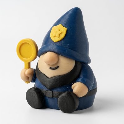 Traffic Cop Gnome Collectible Figurine - Detailed Bearded Figure with Stop Sign - Unique Desk Decor and Office Accent for Adults - 3D Printed in Canada