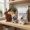 Ensemble de figurines de lapins style bois sculpté