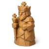 Figurine roi d'échecs sculpté bois
