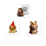 Lion Collection Collectible Figurine Bundle of 3 - Majestic Lion Duck, Gnome, Majestic Bunny - Whimsical & Charming Adult Desk Decor - 3D Printed in Canada