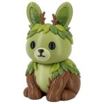 Forest Dryad Tree Spirit Bunny with Green Leaves and Branch Antlers 3D Printed Collectible Figurine | Nature Fantasy Rabbit Decor - 3D Printed in Canada