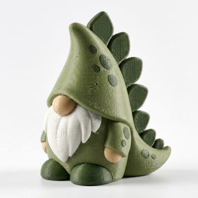Stegosaurus Gnome Collectible Figurine - Unique Desk Decor for Adults – 3D Printed in Canada