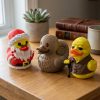 Lot de figurines de canards Père Noël