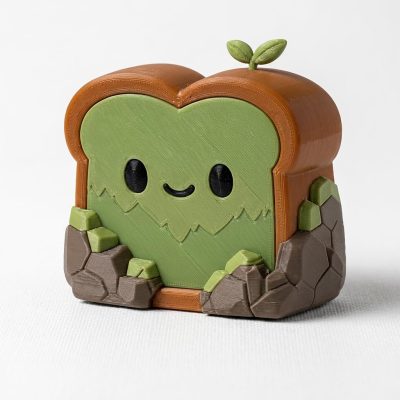 Earth Elemental Toast Collectible Figurine - Unique Desk Decor for Adults – 3D Printed in Canada